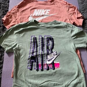 Nike Women’s Green and Pink T-Shirts